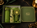 Coffret Cadeau Vert – Thermos, Parapluie & Ventilateur