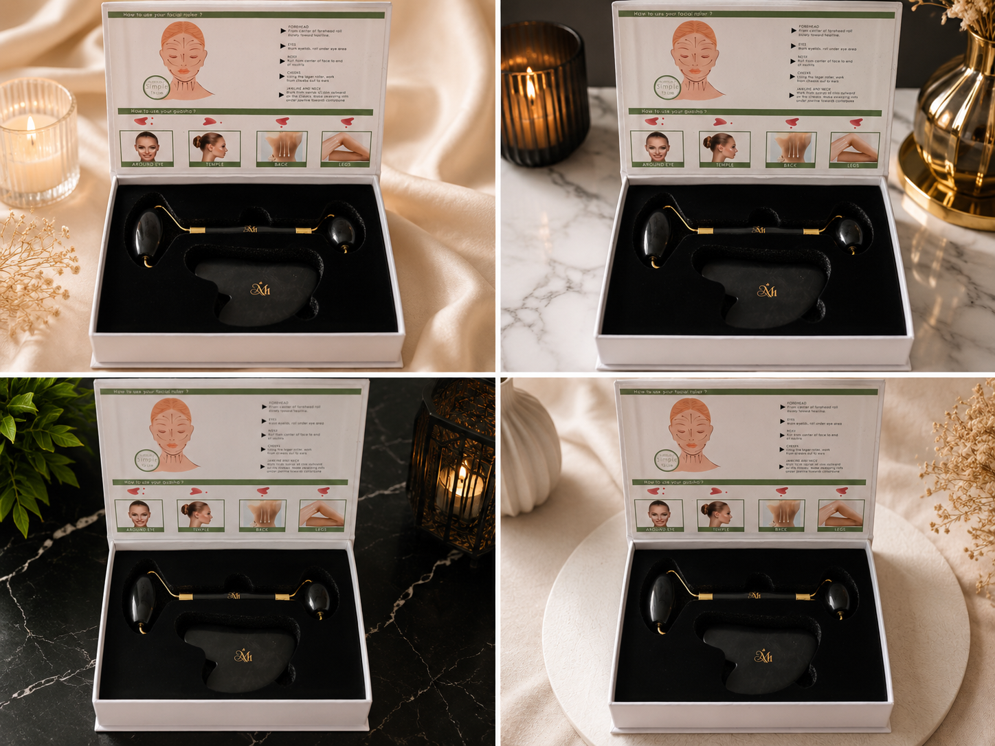 Coffret Gua Sha & Rouleau Facial – Rituel Beauté Naturel
