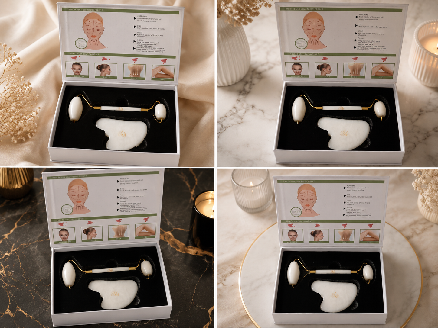 Coffret Gua Sha & Rouleau Facial – Rituel Beauté Naturel