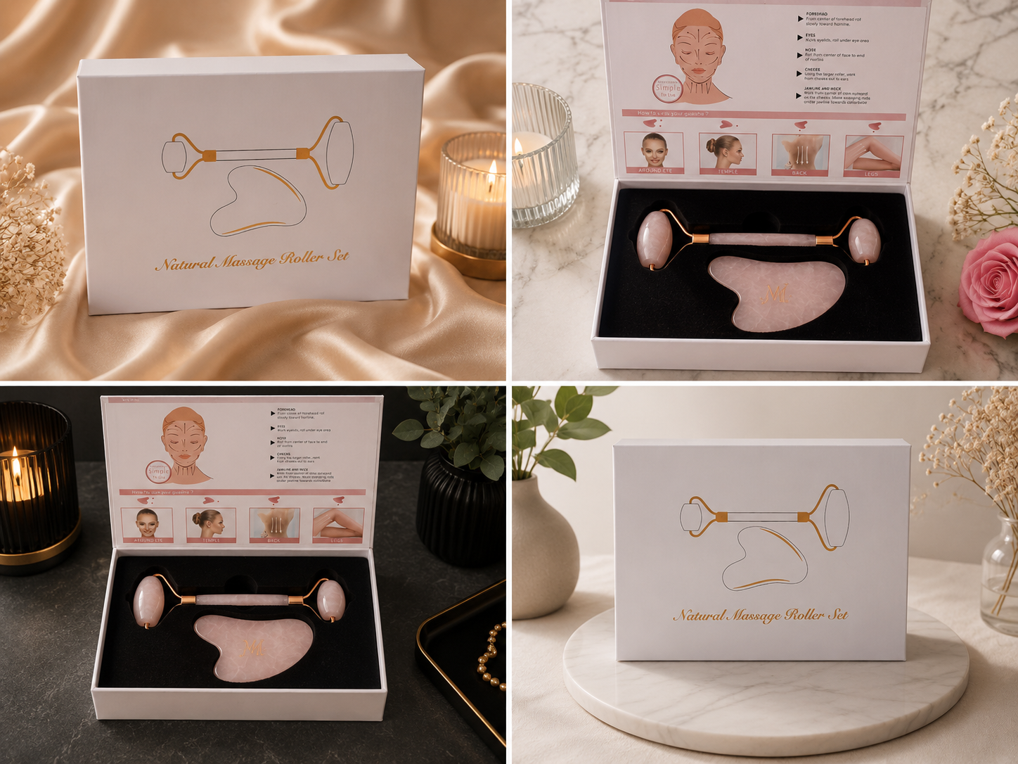 Coffret Gua Sha & Rouleau Facial – Rituel Beauté Naturel