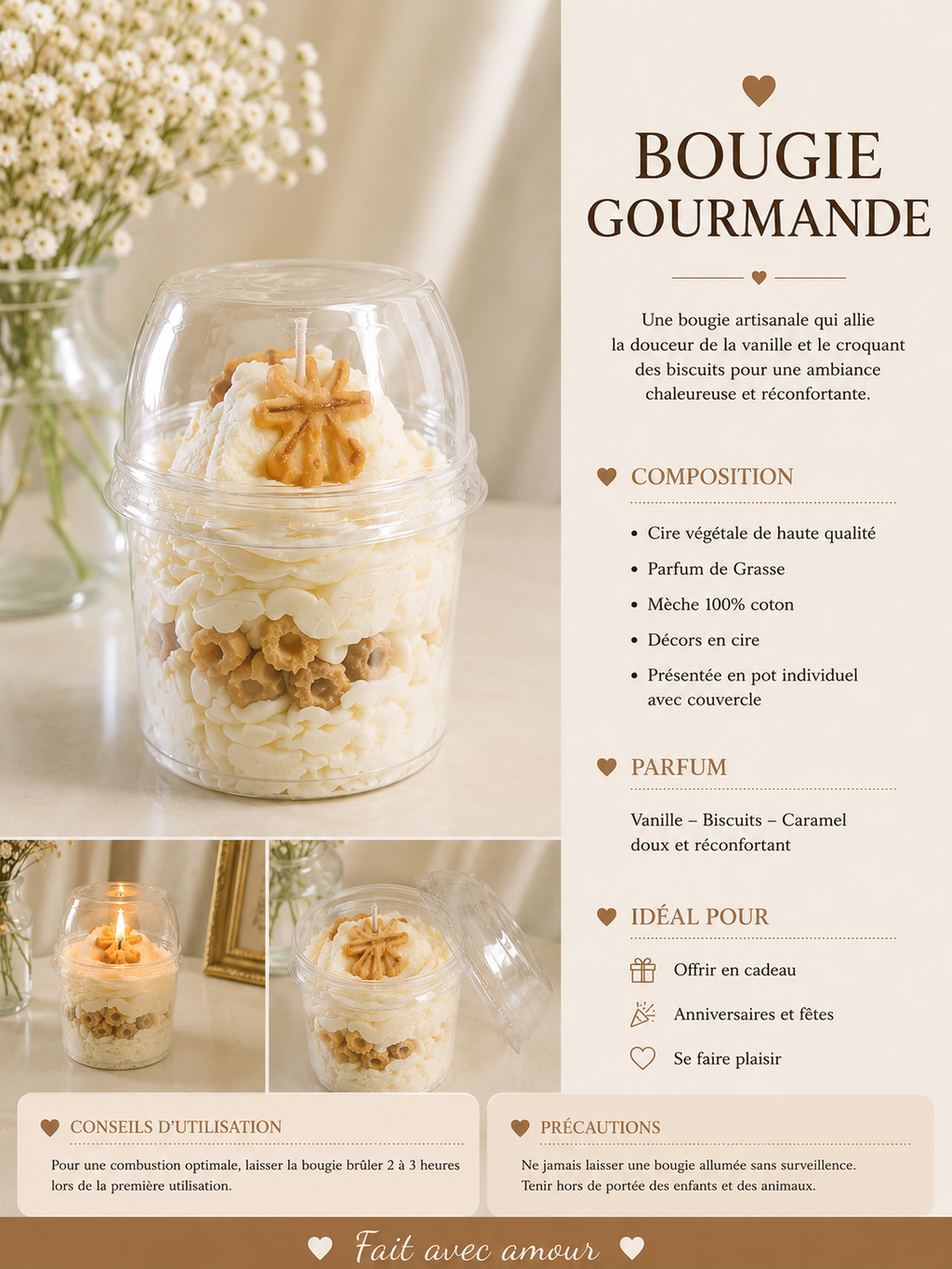 Bougie Dessert Cream Donuts Fruités – Maison Mayaby
