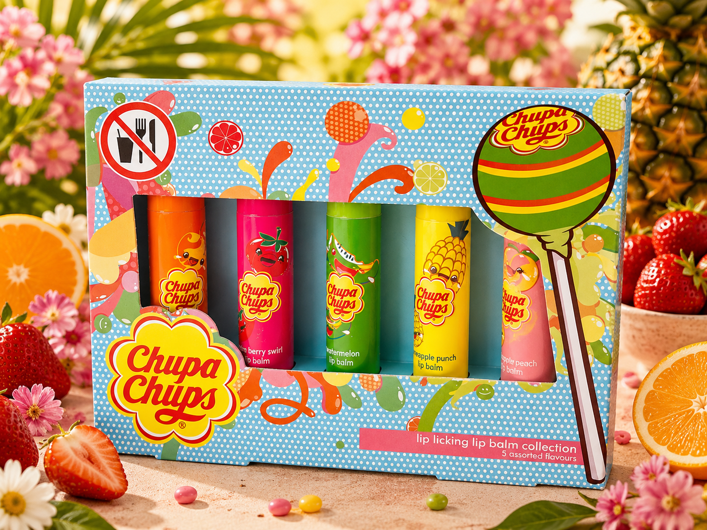 Chupa Chups Lip Balm Collection – Coffret 5 Parfums Fruitiés