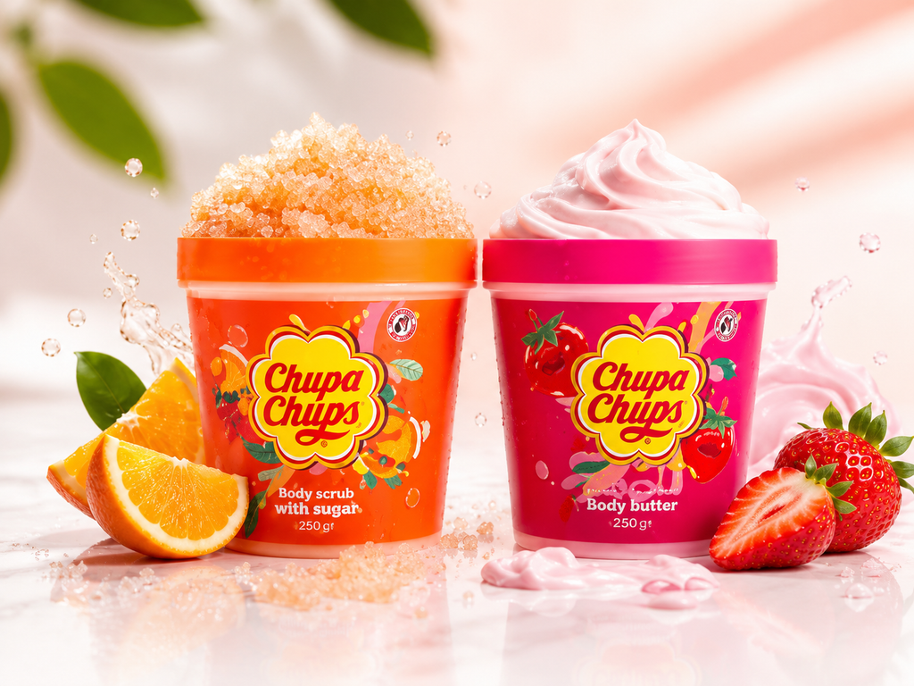 Chupa Chups Duo Body Scrub Orange Pop & Body Butter Strawberry Swirl – 2x220g