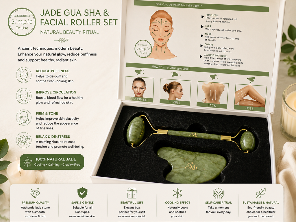 Coffret Gua Sha & Rouleau Facial – Rituel Beauté Naturel