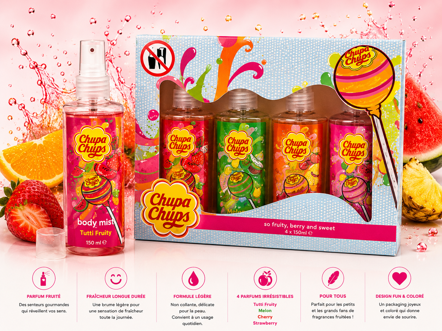 Chupa Chups So Fruity Body Mist Collection – Coffret 4x100ml