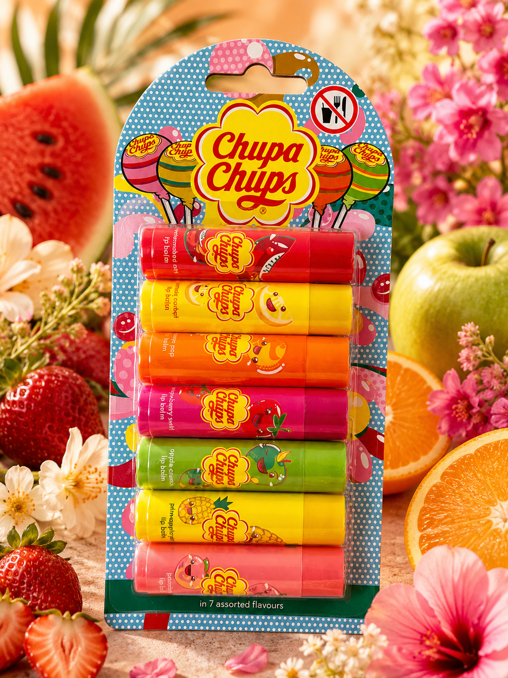 Chupa Chups Lip Licking Lip Balm Collection – Coffret 7 Parfums Fruitiés