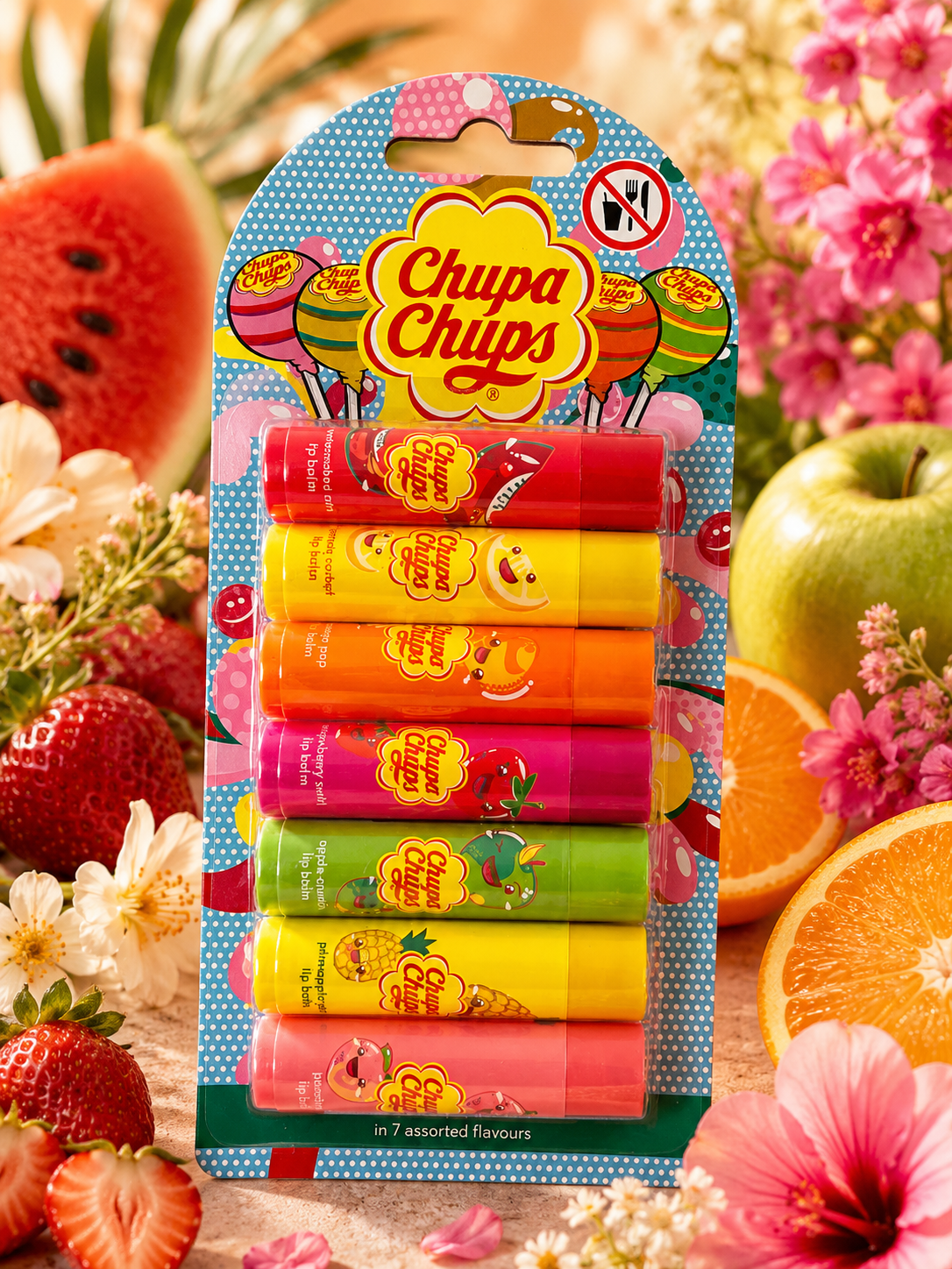 Chupa Chups Lip Licking Lip Balm Collection – Coffret 7 Parfums Fruitiés