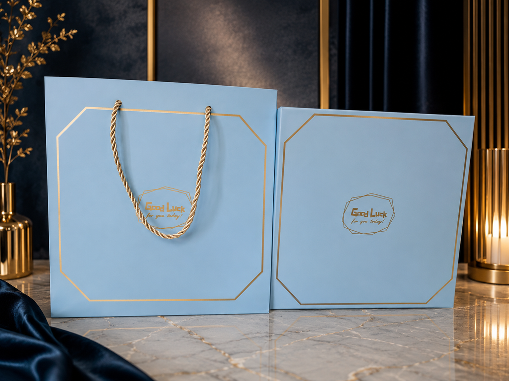 Coffret Cadeau Bleu Ciel – Thermos, Parapluie & Ventilateur