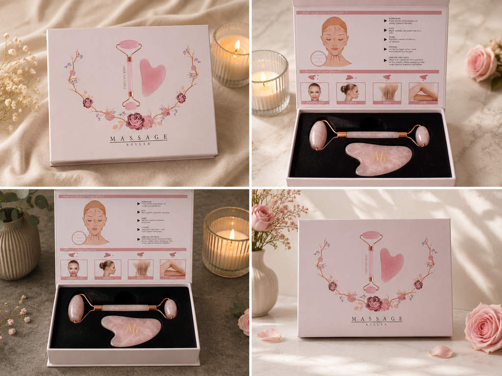 Coffret Gua Sha & Rouleau Facial – Rituel Beauté Naturel