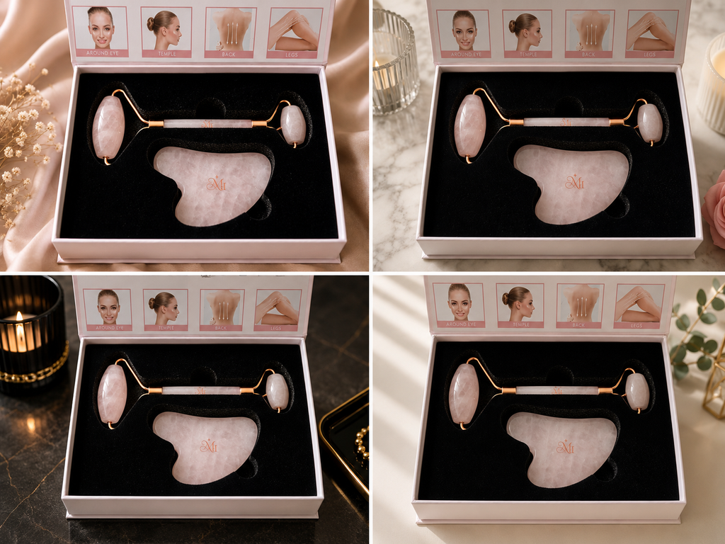 Coffret Gua Sha & Rouleau Facial – Rituel Beauté Naturel